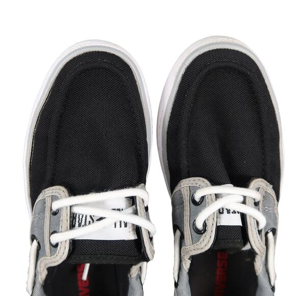 Converse Shoes Womens 6 Boat Sneakers 2 Eye Casual Lightweight Moc Black Gray - Picture 7 of 12